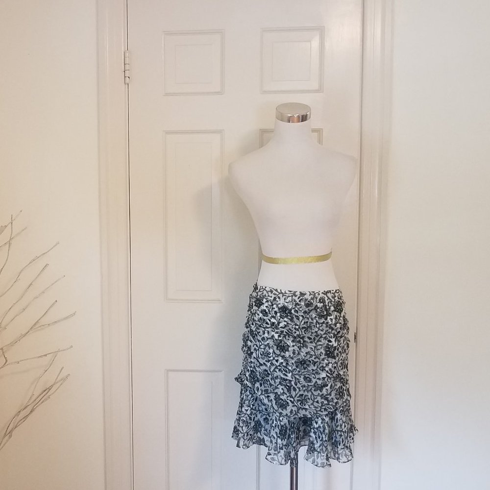 NWT Veronica Beard Tara's Skirt Off White Multi Skirt Sz 8 Silk $368 Read Snag